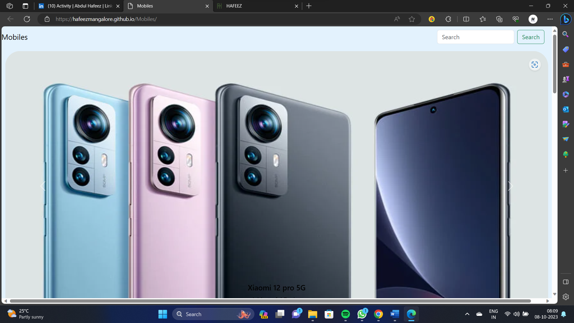  Mobiles webpage 